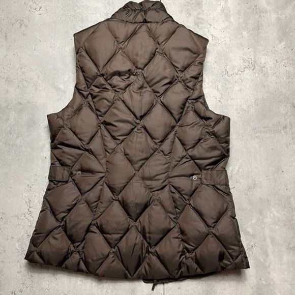 Eddie Bauer Goose Down Puffer Vest‎ Jacket Womens Sz S Brown Quilted Full Zip - Picture 5 of 12